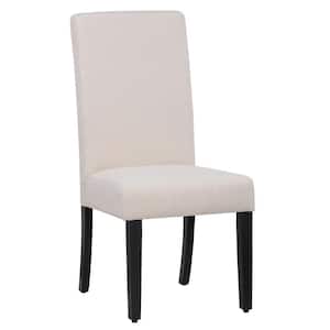 Nina Side Chair Linen Fabric Upholstered Kitchen Dining Chair, Beige