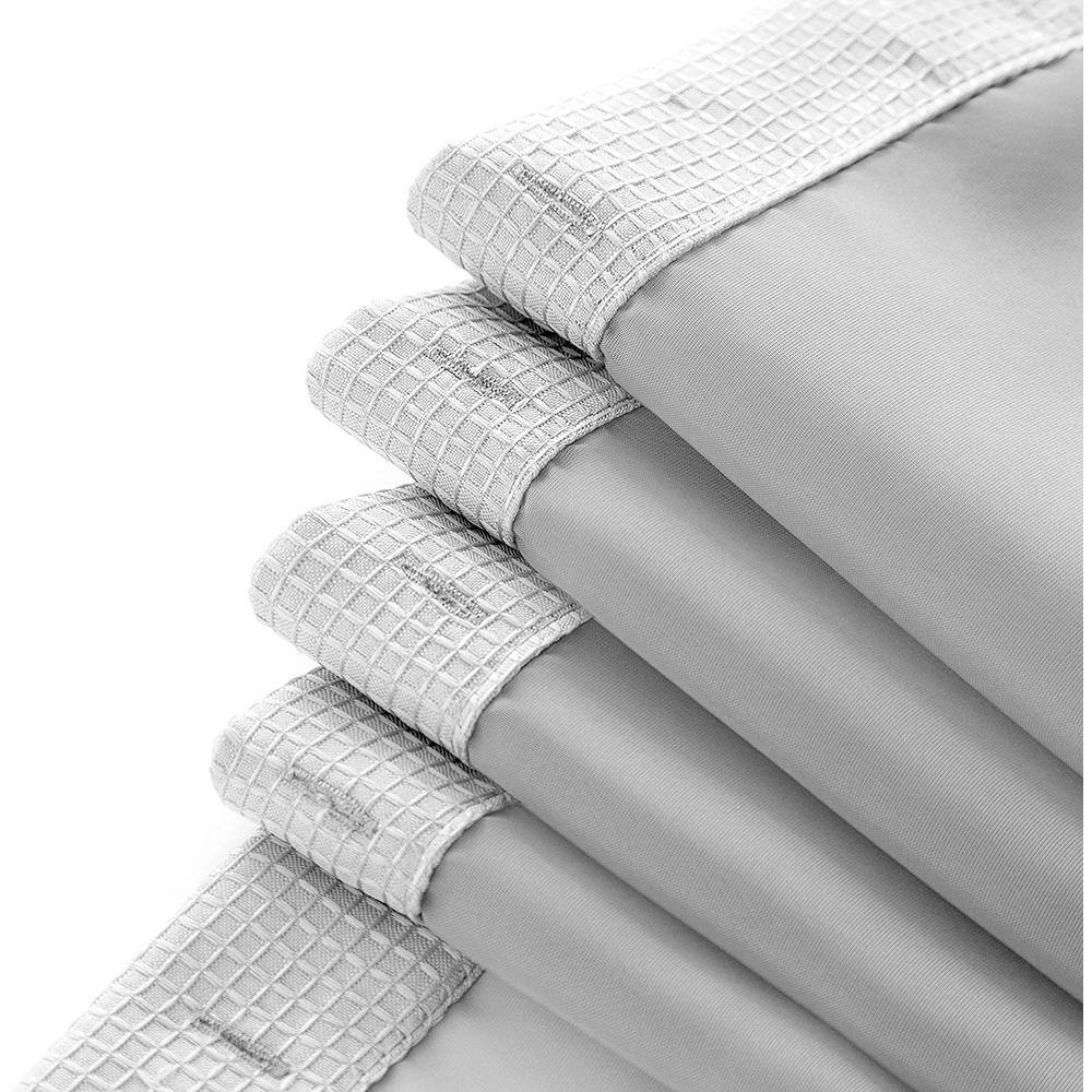 Silver Waffle Weave Shower Curtain with Detachable Liner