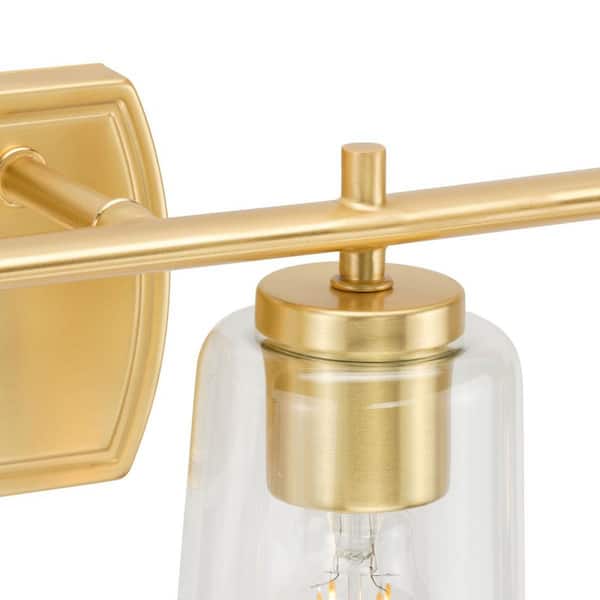 Adley 4.75 in. 6-Light Satin Brass with Clear Glass Shades New Traditional Bath Vanity Light for Bath
