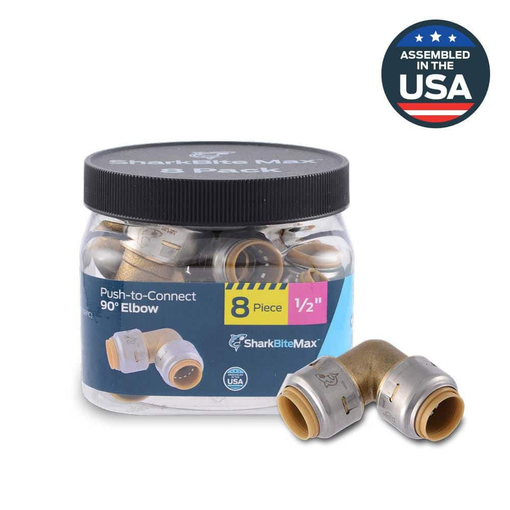Max 1/2 in. Brass Push-to-Connect 90-Degree Elbow Fitting Pro Pack (8-Pack) price history on PriceWatchPro