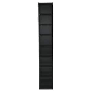 8-Tier Tower Double-Decker Storage Shelf with Adjustable Shelves,Black