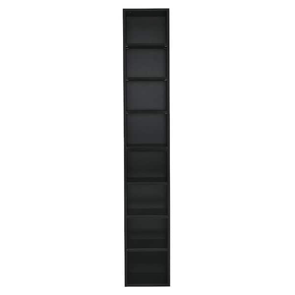 cadeninc 8-Tier Tower Double-Decker Storage Shelf with Adjustable Shelves,Black