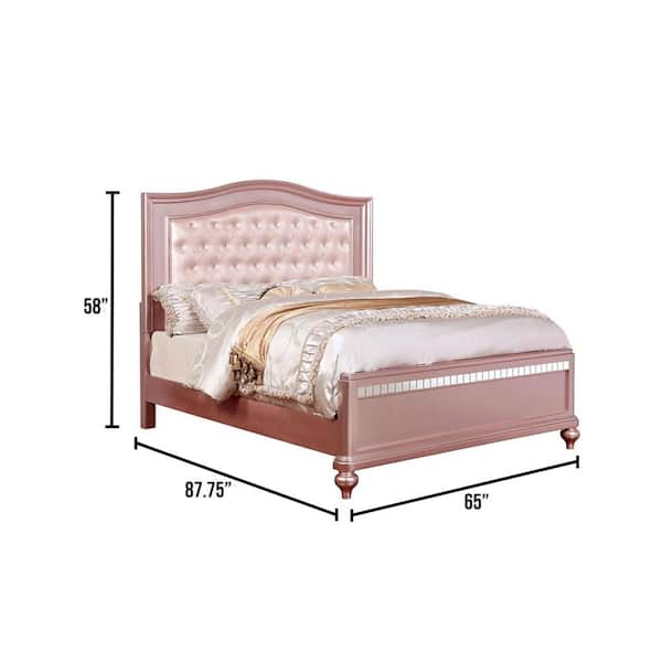 Ariston Pink Finish Queen Bed