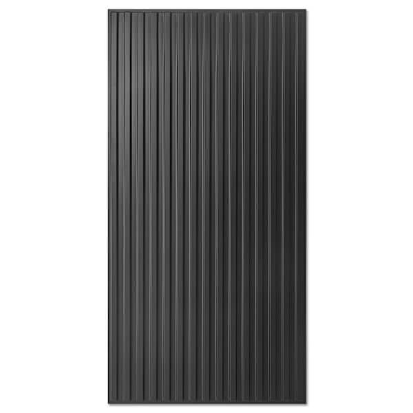 Art3dwallpanels Slat Design Black 2 ft. x 4 ft. Decorative PVC Drop Ceiling Tiles for Interior Wall Decor (96 sq.ft./Case)