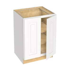 Grayson Pacific White Plywood Shaker Stock Assembled Bath Kitchen Cabinet Soft Close FH 24 in. x 34.5 in. x 21 in.