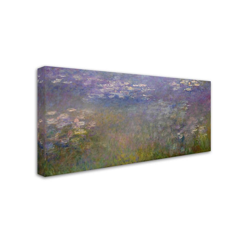 Monet Water Lillies 2 Purple Canvas Art with Floater Frame