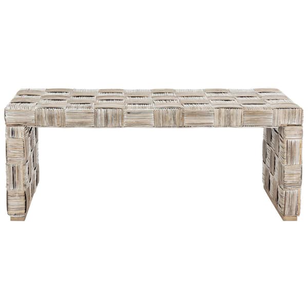 SAFAVIEH Adkin 48 in. White Wood Coffee Table with Storage