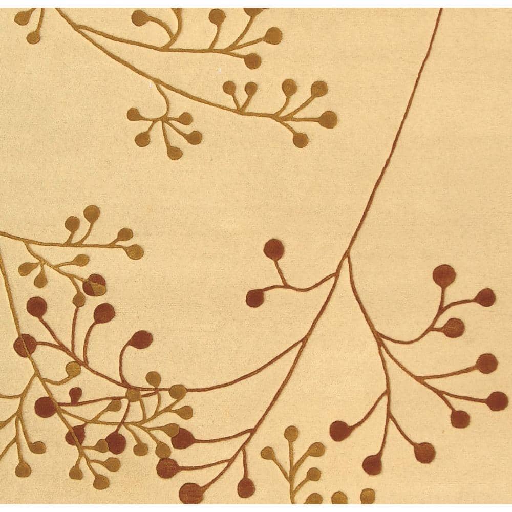 Ivory and Orange 6' x 9' Handmade Wool Tufted Area Rug