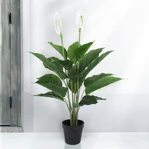 30 in. Real Touch White Artificial Peace Lily Plant Spathiphyllum in Pot