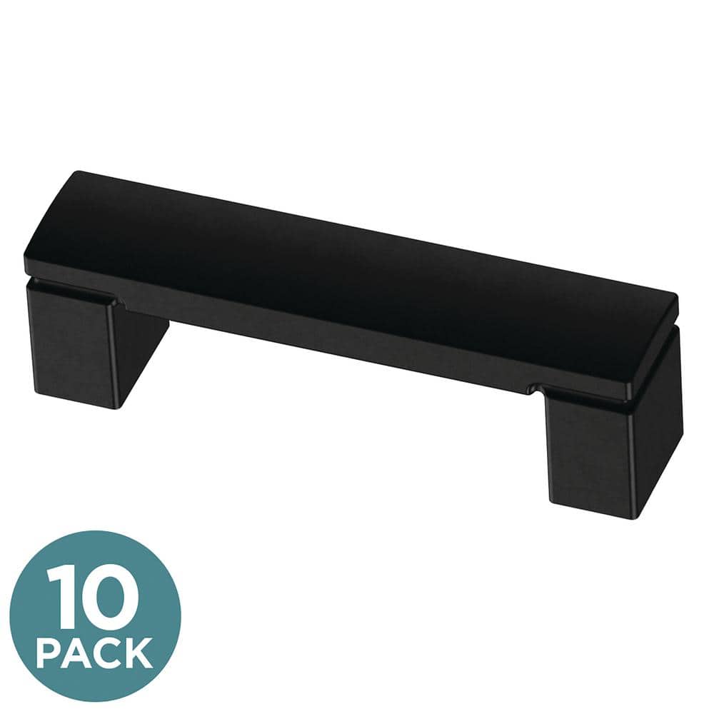10-Pack Simply Geometric 3 in. (76 mm) Modern Matte Black Cabinet Drawer Pulls price history on PriceWatchPro