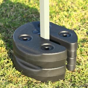 9.5 in. x 9.5 in. x 2.75 in. PE Foot Pads Water Filled Weight Plates for Canopy Tent (Set of 6)