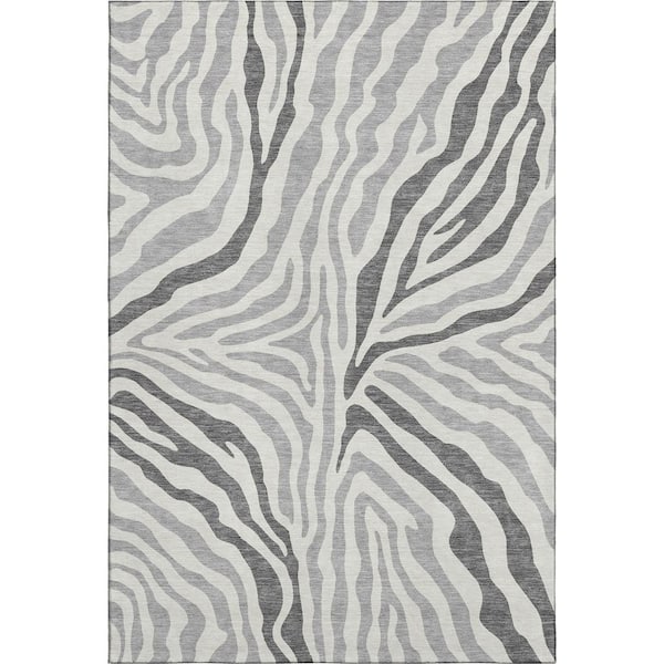 Mayfield Premium Machine Washable Abstract AMF2523 Gray 10 ft. x 14 ft. Area Rug