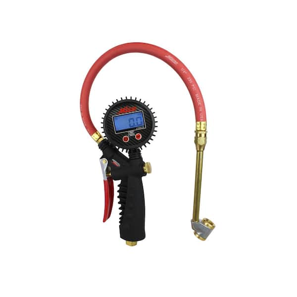 Milton Industries, Inc. Pro Digital Pistol Grip Inflator Gauge with Large Bore Dual Chuck and 15 in. Hose