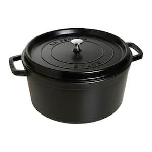 Cast Iron 13. 25 qt. Round Cast iron Dutch Oven in Black with Lid