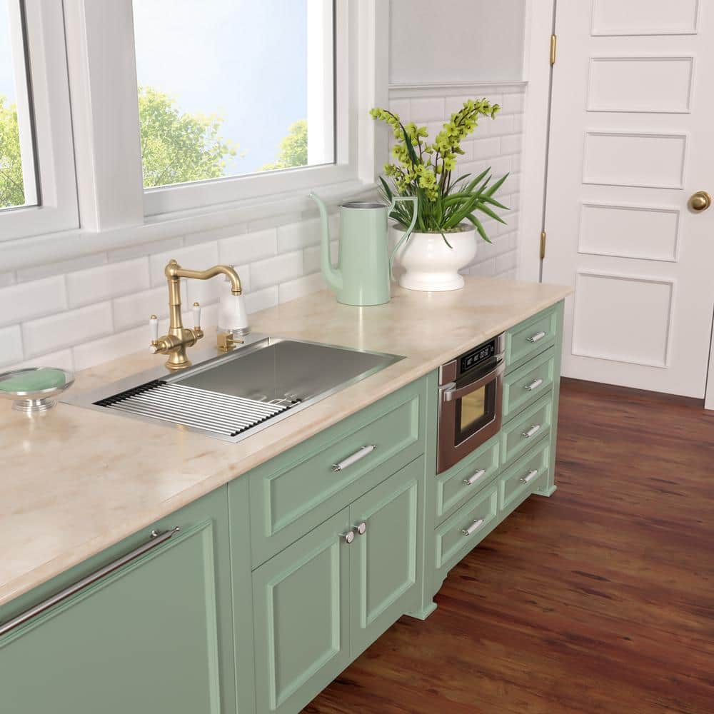30" Stainless Steel Brushed Single Bowl Workstation Sink