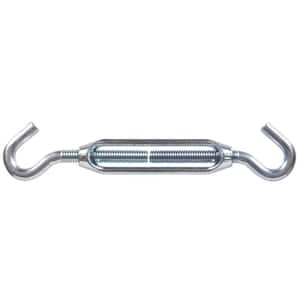 3/8-16 in. x 10-5/8 in. Zinc-Plated Hook and Hook Turnbuckle (2-Pack)
