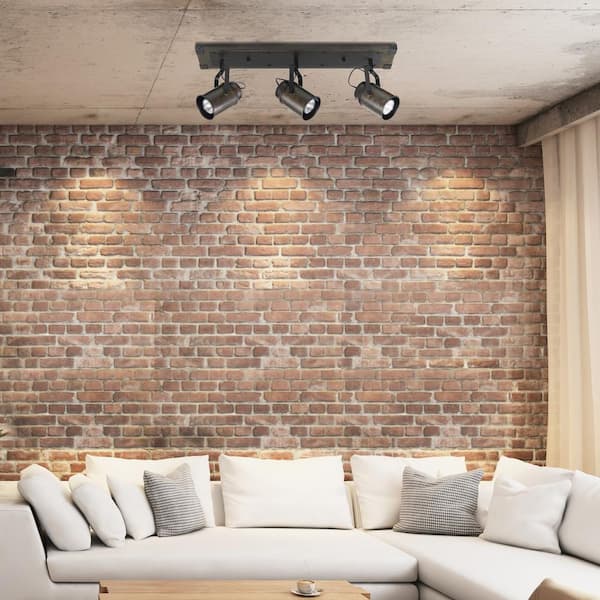 Williamsburg 2 ft. 3-Light Dark Wood Track Lighting Kit