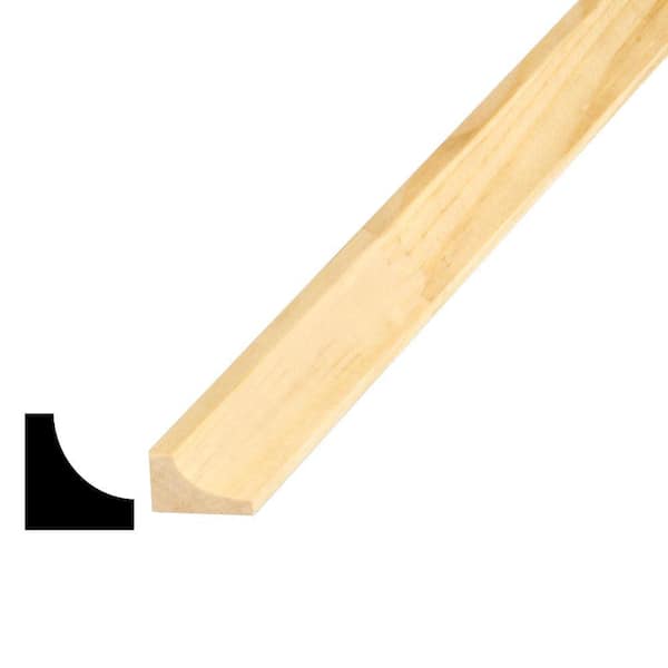 Alexandria Moulding WM 106 11/16 in. x 11/16 in. x 96 in. Pine Finger-Jointed Cove Moulding