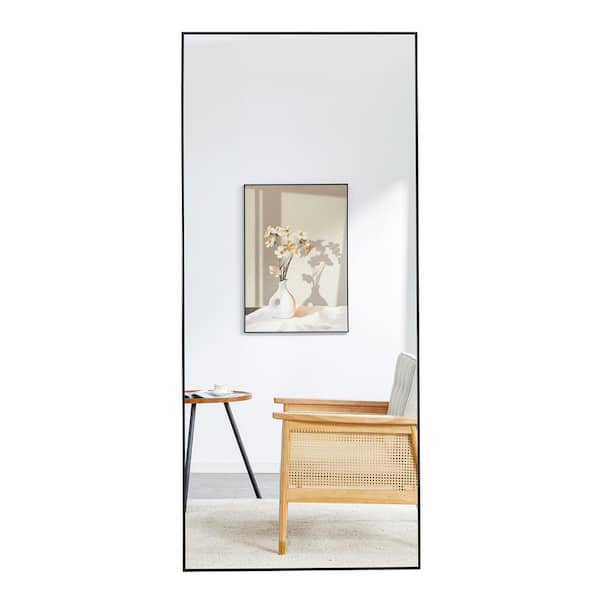 Unbranded Superior Craftsmanship Black 31.4 in. W x 71 in. H Rectangle Solid Wood Full Length Mirror.