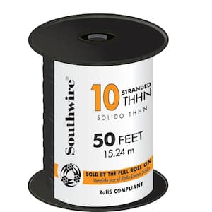 50 ft. 10 Black Stranded CU THHN Wire
