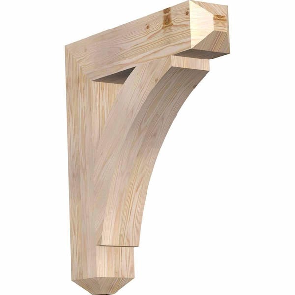 Ekena Millwork 5.5 in. x 32 in. x 28 in. Douglas Fir Thorton Craftsman Smooth Bracket