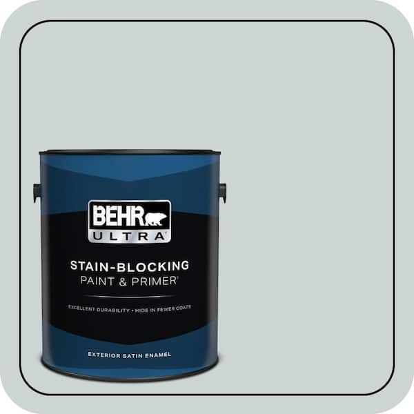 BEHR ULTRA 1 gal. #ECC-34-1 Pacific Mist Satin Enamel Exterior Paint & Primer