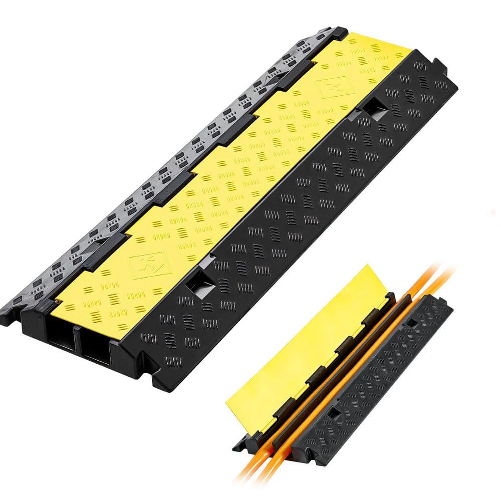 Interior Ramp Cover SKYSHALO Cable Protector Ramp 1-Pack, 22,000lbs. Load, 2-Channel Rubber ...