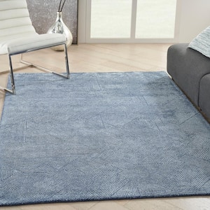 Ma30 Star Blue 5 ft. x 7 ft. Textured Contemporary Area Rug
