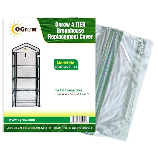 OGROW 19.3 in. W x 27.2 in. D x 62.2 in. H 4-Tier Greenhouse Replacement Cover