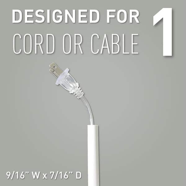 Legrand - Wiremold CordMate Cord Cover 5 ft. Channel, Cord Hider for Home or Office, Holds 1 Cable, White