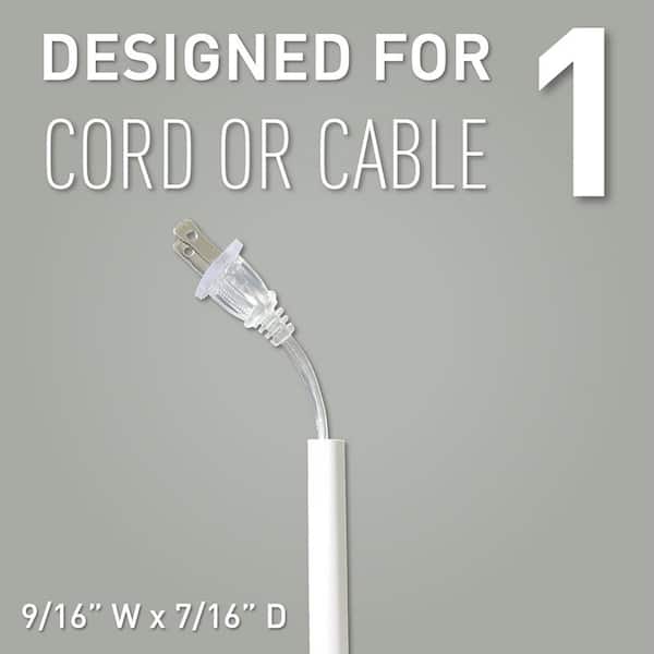 Flat Screen Television Cord Cover Kit, White, 4-Ft.