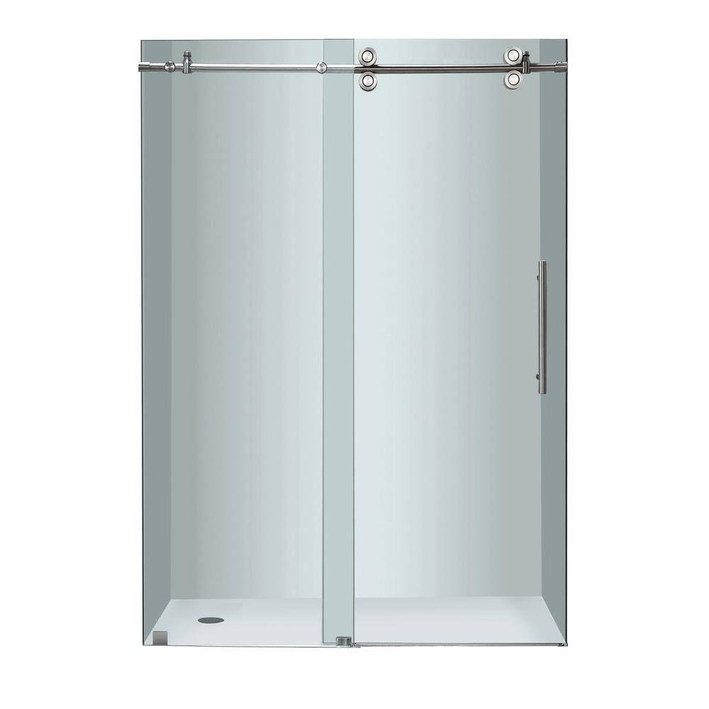 Langham 75'' Frameless Clear Tempered Glass Sliding Shower Door
