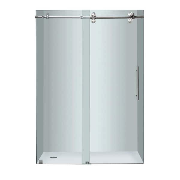 Aston SDR978FRUW.UC-SS-5280 Langham XL 48 - 52 W x 80 H Sliding Frameless Shower Door Finish: Stainless Steel