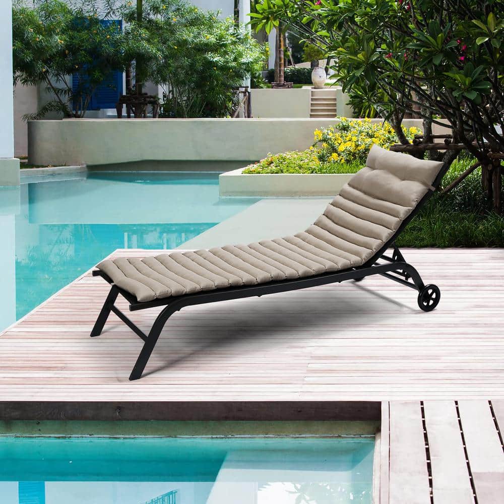 23.62 in. W x 72.83 in. D 2-Piece Outdoor Chaise Lounge Cushion Replacement