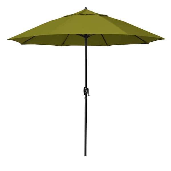 California Umbrella 9 ft. Bronze Aluminum Market Patio Umbrella with Fiberglass Ribs and Auto Tilt in Ginkgo Pacifica