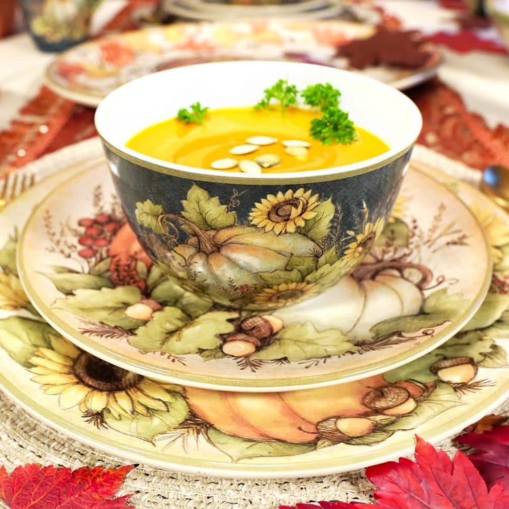 Autumn Breeze Ceramic Fall-Themed 20oz Mugs Set of 4