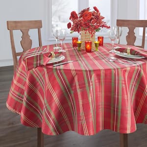 Elrene 17 in. W x 17 in. L Shimmering Plaid Holiday Christmas Red/Green  Napkins (Set of 4) 23759RGR - The Home Depot