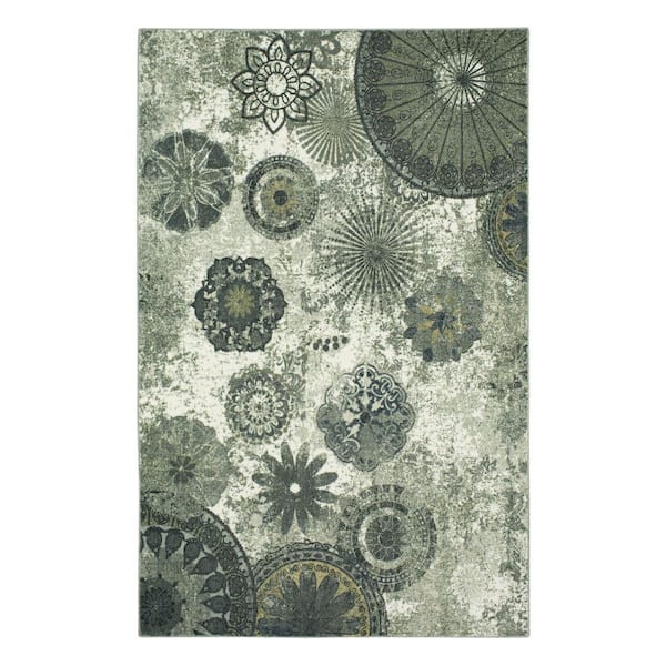 Mohawk Home Caravan Medallion Grey 2 ft. 6 in. x 3 ft. 10 in. Machine Washable Area Rug