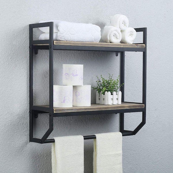 Dracelo 23.6 in. W x 7.87 in. D x 22.8 in. H Black Bathroom Wall 