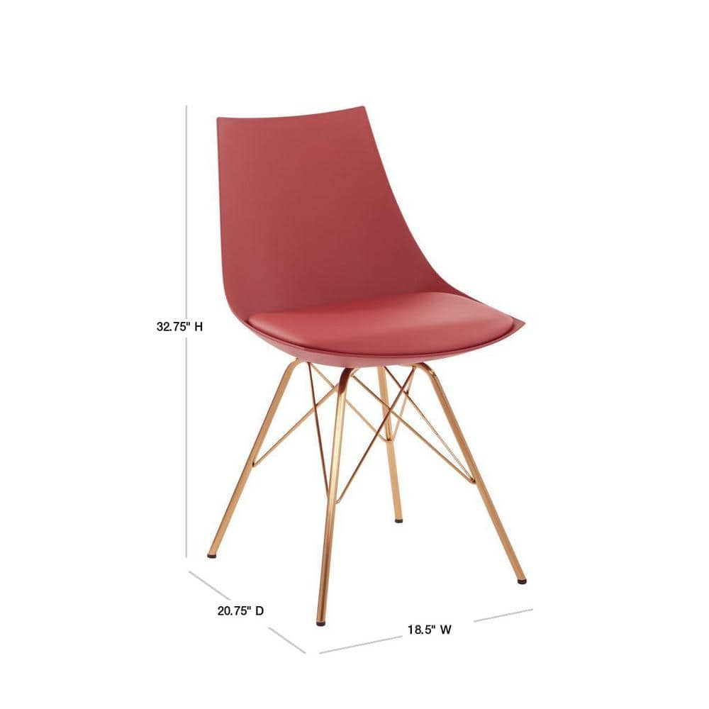 Rose Spot 20" Faux Leather Metal Accent Chair
