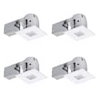 4 in. Swivel Square Recessed Kit Die-Cast Dimmable (4-Pack)