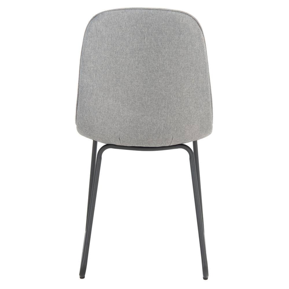 Makalu Grey Upholstered Dining Chair Set with Black Legs