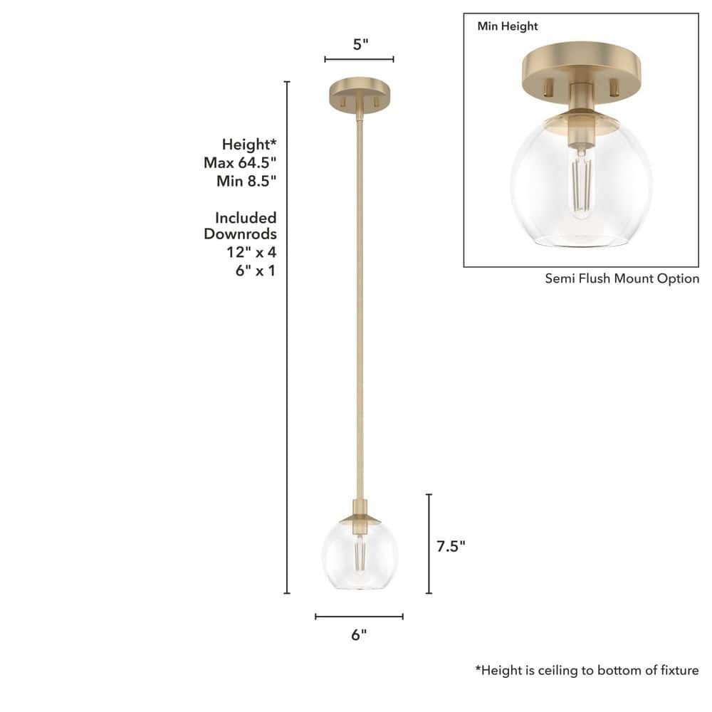 Alturas Gold Clear Glass Mini Globe Pendant Light