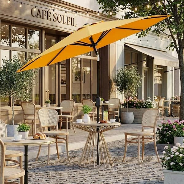 9 ft steel crank and tilt patio umbrella in cafe MAYPEX Outdoor Pagoda with Patio 3 Tier Vented Market Umbrella 8 Ribs for Pool Garden Yard Deck Aqua : Patio, Lawn & Garden Welcome to the ultimate outdoor oasis with our patio umbrellas 9 ft. Steel Crank Lift