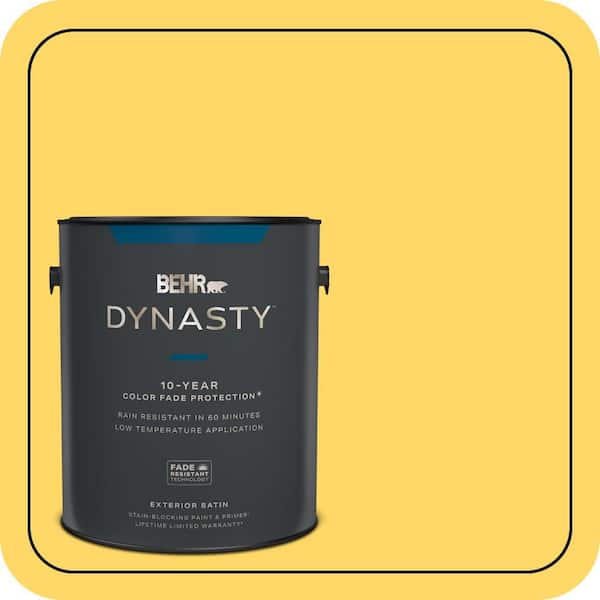 BEHR DYNASTY 1 gal. #360B-5 Citrus Satin Enamel Exterior Stain-Blocking Paint & Primer