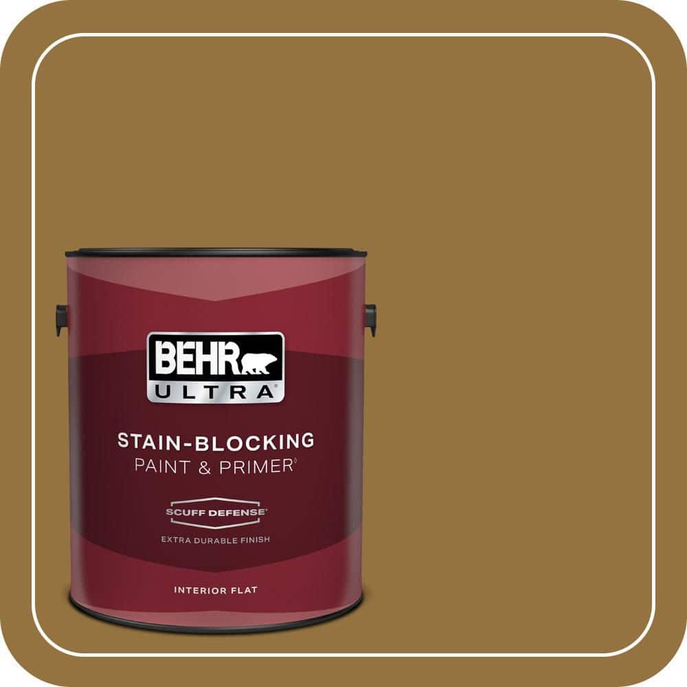 1 gal. #330D-7 Sconce Gold Extra Durable Flat Interior Paint & Primer price history on PriceWatchPro