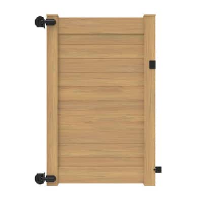 46 in. x 6 ft. Vinyl Privacy Horizontal Fence Gate Cypress