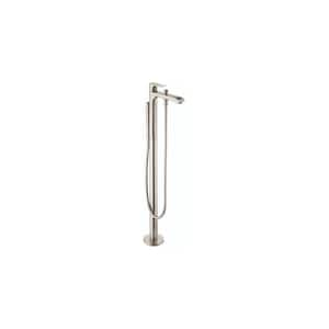 Metris Single-Handle Freestanding Tub Faucet with Hand Shower in Brushed Nickel