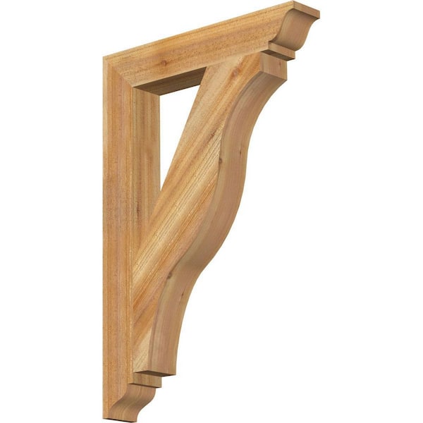 Ekena Millwork 4 in. x 36 in. x 24 in. Western Red Cedar Funston Traditional Rough Sawn Bracket