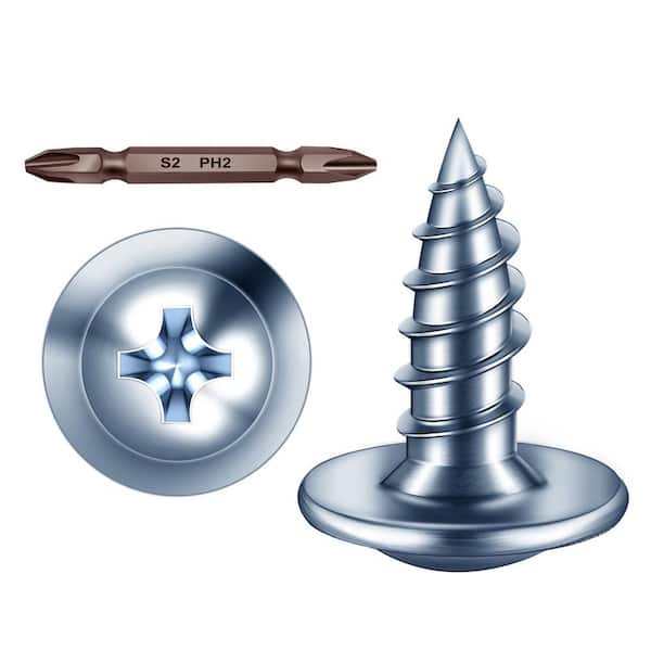 #8 x 1/2 in. Blue Zinc Phillips Truss Head Self-Tapping Wood Screws (350-Pack)